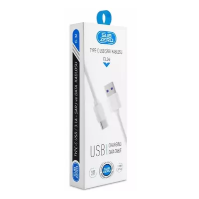 Subzero CL36 Type-C 2.0 Amper Şarj Kablosu Subzero CL36 Type-C 2.0 Amper Şarj Kablosu