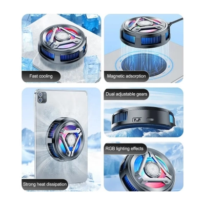 Earldom F13 RGB Radyatör Tablet Soğutucu Fan Earldom F13 RGB Radyatör Tablet Soğutucu Fan