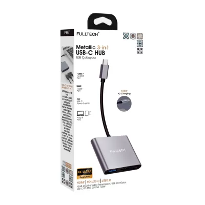 Fulltech FH7 Type-c 3in1 USB Hub Fulltech FH7 Type-c 3in1 USB Hub