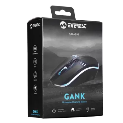 Everest SM-G97 Kablolu 1400dpi Oyuncu Mouse | Rainbow Işıklı | 4 Tuş