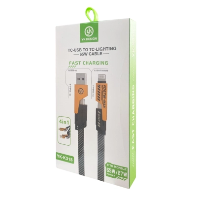 Yk Design K315 67W PD Type-c | Lightning Kablo | 4in1