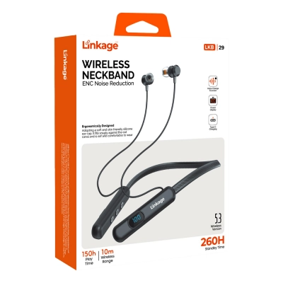 Linkage Lkb-29 Boyun Askılı Bluetooth Kulaklık | 150 Saat Müzik Dinleme | Lcd Ekran | Ses Değiştirme Linkage Lkb-29 Boyun Askılı Bluetooth Kulaklık | 150 Saat Müzik Dinleme | Lcd Ekran | Ses Değiştirme