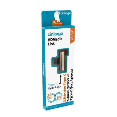 Linkage LKO09 Type-c'dan Şarj Ve Aux Kulaklık Çevirici | Cihaz Seçmez