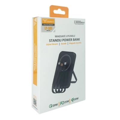 Lucatech LP-505 13000 Mah Lcd Göstergeli 25W Kablosuz Şarj Özellikli Powerbank | Standlı
