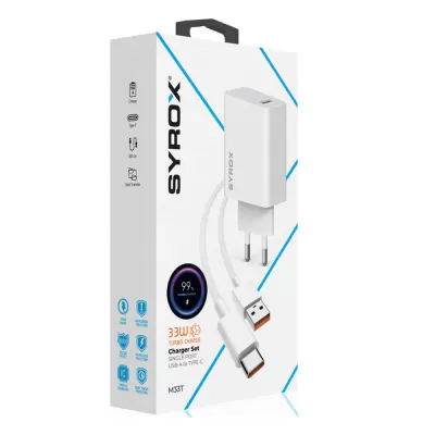 Syrox M33T 33W Turbo Type-c Hızlı Şarj Aleti Syrox M33T 33W Turbo Type-c Hızlı Şarj Aleti