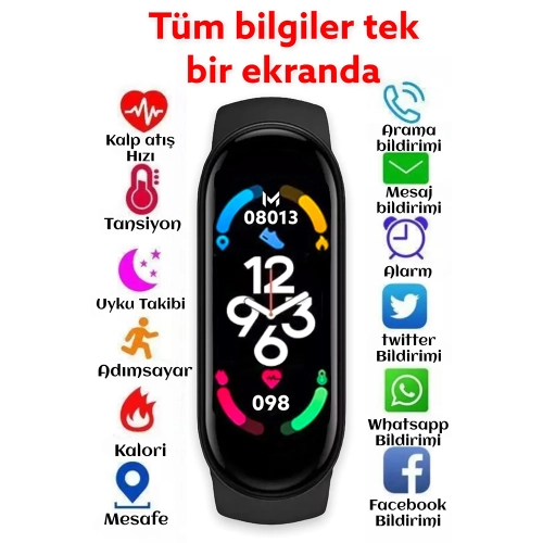 Smart Watch Band M7 Akıllı Bileklik Smart Watch Band M7 Akıllı Bileklik