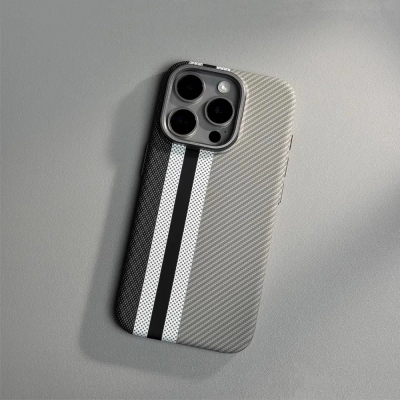 İphone 16 Pro Max PC Karbon Silikon Kılıf İphone 16 Pro Max PC Karbon Silikon Kılıf