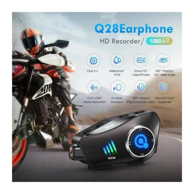 Q28 Kameralı Kask Kulaklığı Intercom Sistemi