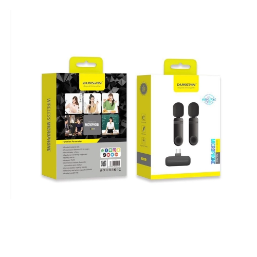 Dunspin SK-691 Type-c Girişli Tekli Kablosuz Yaka Mikrofonu | Bluetooth | 2'li Dunspin SK-691 Type-c Girişli Tekli Kablosuz Yaka Mikrofonu | Bluetooth | 2'li