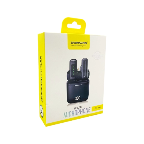 Dunspin SK-693 Lightning Girişli Tekli Kablosuz Yaka Mikrofonu | Bluetooth