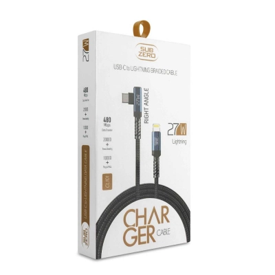 Subzero CL101 27W PD Type-c Ligtning Örgülü Şarj Kablosu | Metal Başlık