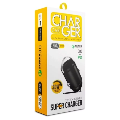 Subzero CR98 30W 3.4A Hızlı PD | Usb Metal Mini Araç Şarj Başlığı