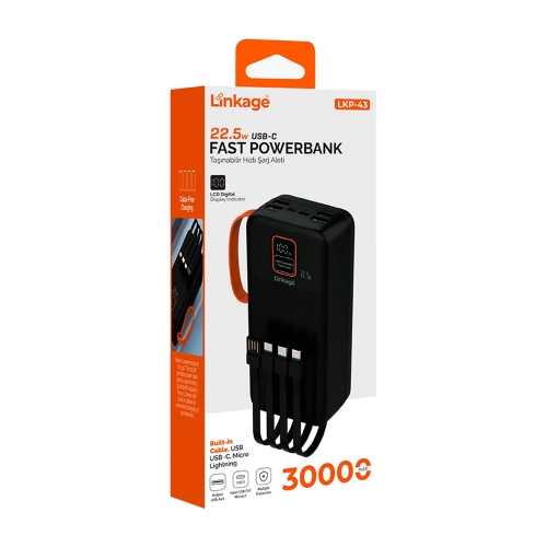 ACL LKP43 30000 Mah 22.5W Kablolu Powerbank | LCD Gösterge ACL LKP43 30000 Mah 22.5W Kablolu Powerbank | LCD Gösterge
