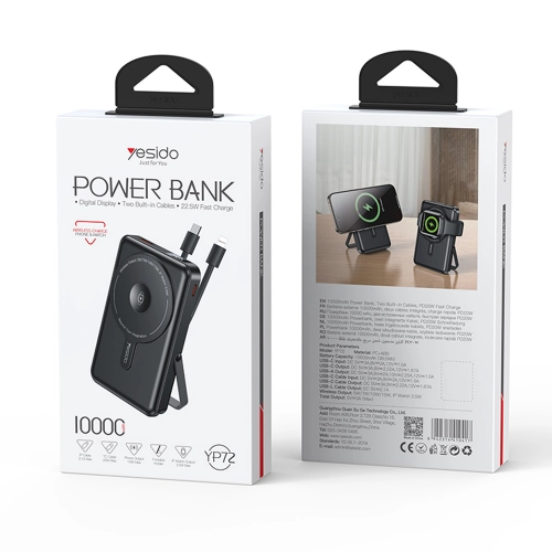 Yesido Yp72 10000 Mah Kablolu Powerbank | Led Göstergeli Yesido Yp72 10000 Mah Kablolu Powerbank | Led Göstergeli