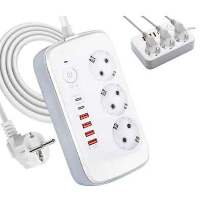 YK Design Yk-3454 3'lü Uzatma Kablosu 