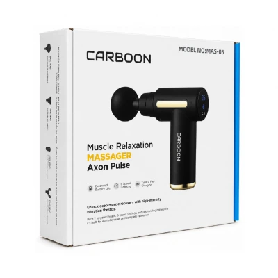 Carboon MAS-05 LCD Göstergeli Titreşimli Masaj Aleti | 4 Başlık | 6 Kademe