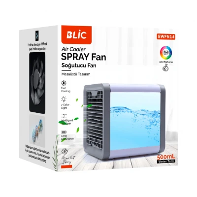 Blic Bwfn14 Su Soğutmalı Işıklı Masaüstü Mini Fan | Parfüm Eklenebilir