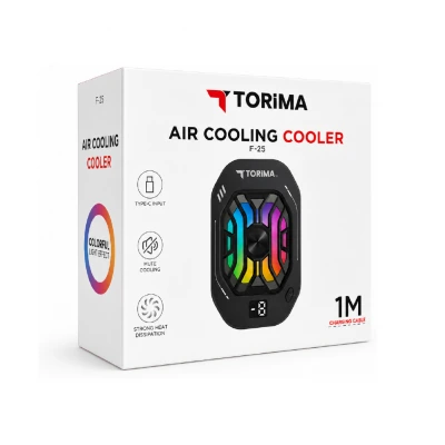 Torima F-25 LCD Isı Göstergeli |Kademeli Telefon Soğutucu Fan | Kablolu