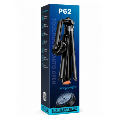 YK Design P62 Bluetooth Kumandalı Elektrikli Vantuzlu Selfie Çubuğu | 31 - 199cm Tripod | Aluminyum Alaşımlı