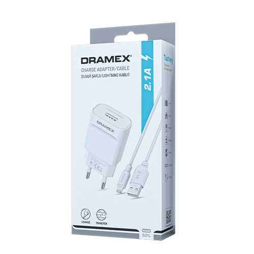 Dramex D21L Iphone 2.1 Amper Usb Ev Şarj Aleti Dramex D21L Iphone 2.1 Amper Usb Ev Şarj Aleti