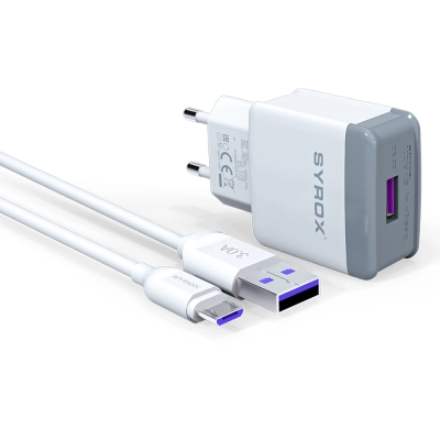 Syrox Syx-Q30 Micro 3A Quıck Hızlı Ev Şarj Syrox Syx-Q30 Micro 3A Quıck Hızlı Ev Şarj