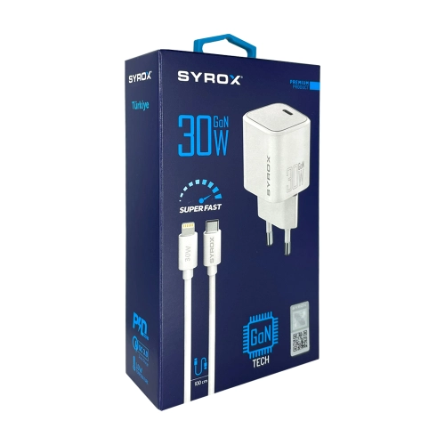 Syrox GAN30L 30W Type-c To Lightning Quick Şarj