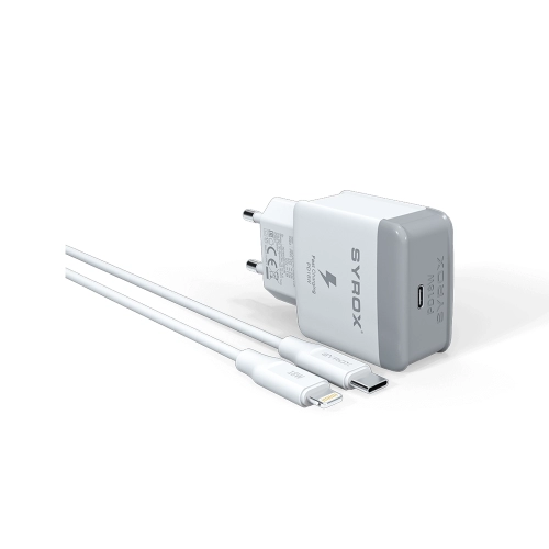 Syrox PD18L Type-C Başlık Giriş | Iphone Kablolu 18 W 3.0 Amper Pd Ev Şarj Aleti Syrox PD18L Type-C Başlık Giriş | Iphone Kablolu 18 W 3.0 Amper Pd Ev Şarj Aleti