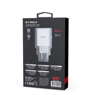 Syrox Pd20b 20w 3.0 Amper Type-c Giriş Pd Ev Başlık Syrox Pd20b 20w 3.0 Amper Type-c Giriş Pd Ev Başlık