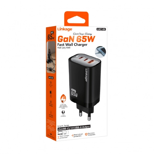 Linkage LKC55 Gan 65W Başlık | 2xPD 1xUSB