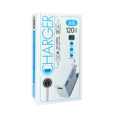 Subzero SG38  Type-C Turbo Super Fast Ev Şarj | 120W | Salise Gösterir