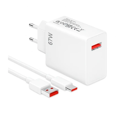 Wi 67W Type-C Kablo Ev Şarj Seti | Turbo Salise Gösterir