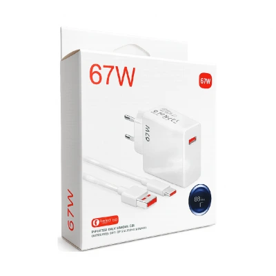 Wi 67W Type-C Kablo Ev Şarj Seti | Turbo Salise Gösterir