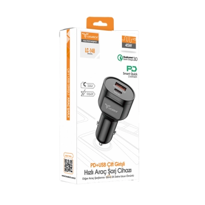 Lucatech LC148 Pd | Usb Araç Şarj Başlık 45W Lucatech LC148 Pd | Usb Araç Şarj Başlık 45W