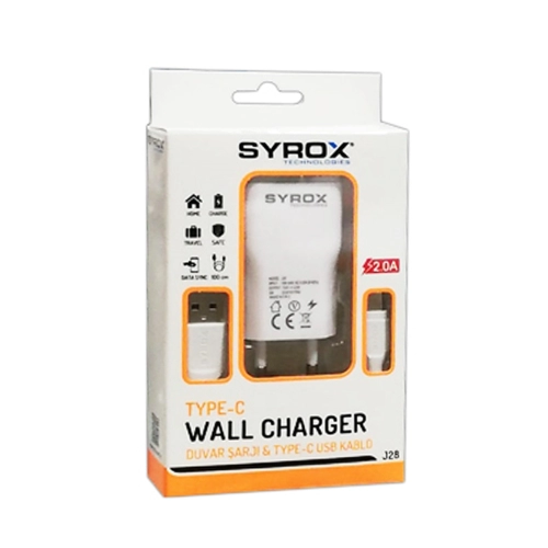 Syrox Syx-J28 Type-C 2.0A Şarj Aleti Syrox Syx-J28 Type-C 2.0A Şarj Aleti