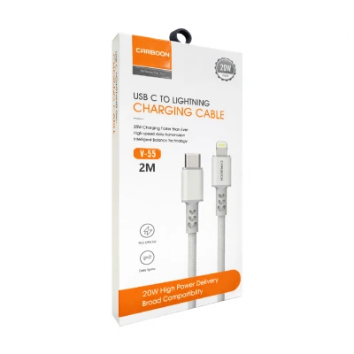 Carboon V55 Lightning PD Hızlı Şarj Kablosu | 20W | 2 Metre
