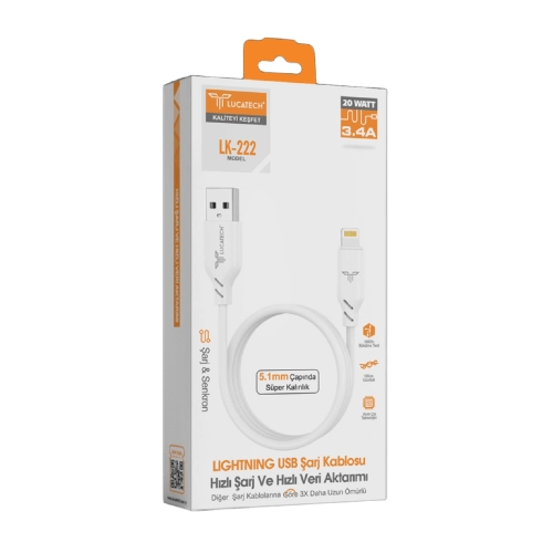 Lucatech LK-222 Lightning 3.6A Şarj Kablosu
