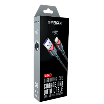 Syrox Syx-C93 Iphone 2 Amper 1M Data ve Şarj Kablosu Syrox Syx-C93 Iphone 2 Amper 1M Data ve Şarj Kablosu