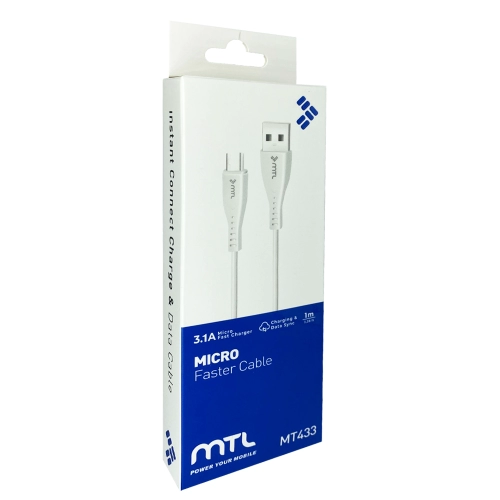 Mtl MT433 3.1A 1M Micro Kablo Mtl MT433 3.1A 1M Micro Kablo