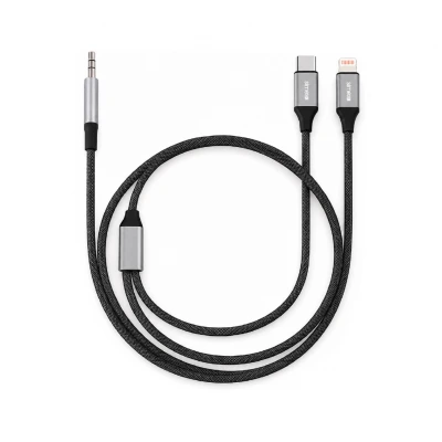 Simex SA-03 Nero Pro Type-C | Lightning to Aux 2in1 Dönüştürücü Kablo