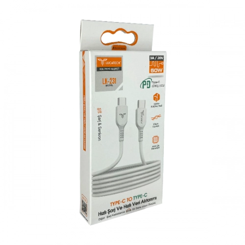 Lucatech Lk-231 Type-C to Type-C PD Şarj Kablosu Lucatech Lk-231 Type-C to Type-C PD Şarj Kablosu