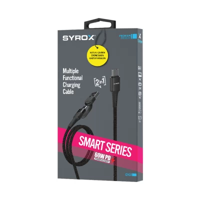 Syrox C143 Örgülü 2ın1 60W PD Type-c Kablo Syrox C143 Örgülü 2ın1 60W PD Type-c Kablo