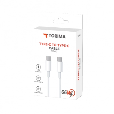 Torima Type-C to Type-C 66W Pd Şarj Kablosu