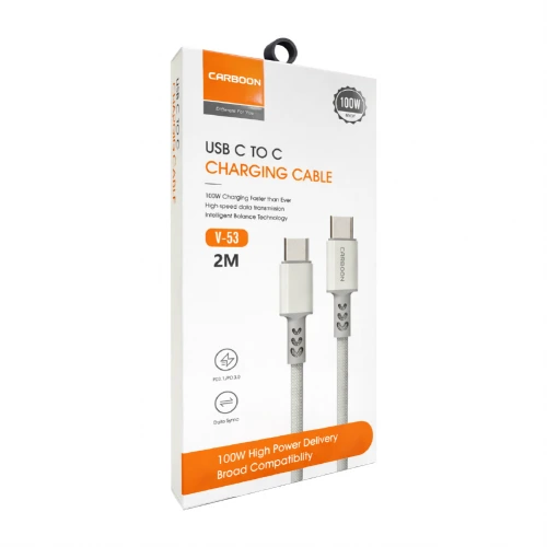 Carboon V53 Type-C PD Hızlı Şarj Kablosu | 100W | 2 Metre