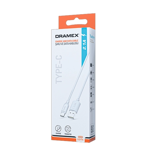 Dramex D21TK Type-C 2.1 Amper Usb Kablo Dramex D21TK Type-C 2.1 Amper Usb Kablo