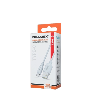 Dramex D30TKE 3Amper Eko Hızlı Şarj Kablosu
