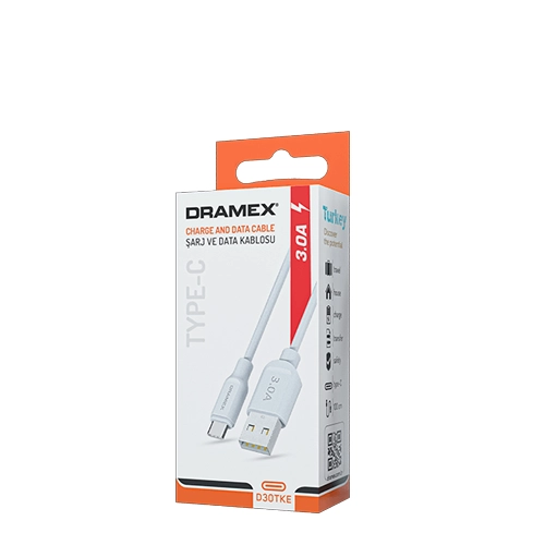 Dramex D30TKE 3Amper Eko Hızlı Şarj Kablosu