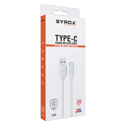 Syrox Syx-C110 Type-C 3.0 Amper 18w Hızlı Usb Kablo Syrox Syx-C110 Type-C 3.0 Amper 18w Hızlı Usb Kablo