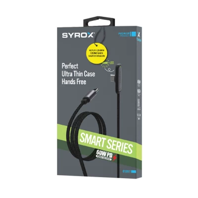 Syrox C131TT Örgülü 60W PD Type-c Kablo | Led Syrox C131TT Örgülü 60W PD Type-c Kablo | Led