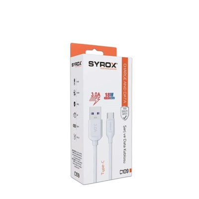 Syrox Syx-C109 Type-C 3.0 Amper 18w Hızlı Eco Kutu Usb Kablo Syrox Syx-C109 Type-C 3.0 Amper 18w Hızlı Eco Kutu Usb Kablo