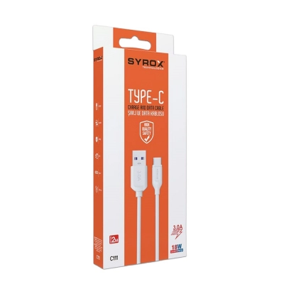 Syrox Syx-C111 Type-C 3.0 Amper 18w 2m Hızlı Usb Kablo